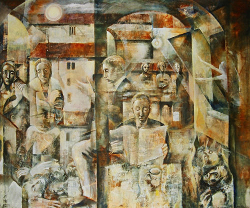 Shadows In Time, large painting by Dor Duncan