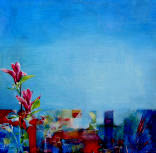 Where Magnolia Touched the Sky - (City Birdsong), oil on canvas, by Dor Duncan