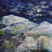 Winter Night, Parnassos, Delphi, painting by Dor Duncan