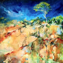 High Wind at Pasadena, oil on canvas by Dor Duncan