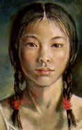 Detail from portrait of Maya, by Dor Duncan