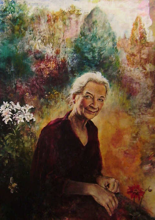 The Artist's Mother in Her Garden, portrait by Dor Duncan
